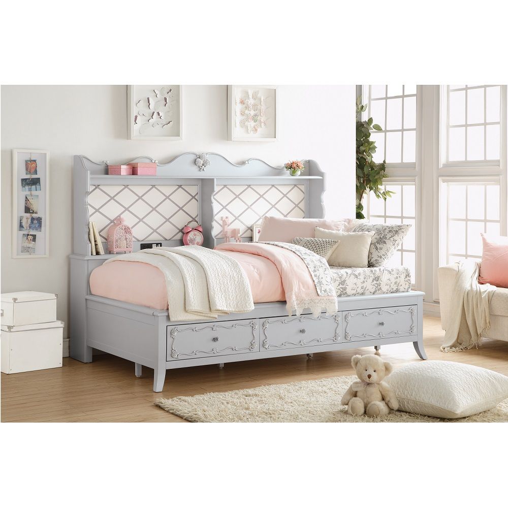 ACME Edalene - Twin Daybed With USB & Storage - Gray | Meri Furniture
