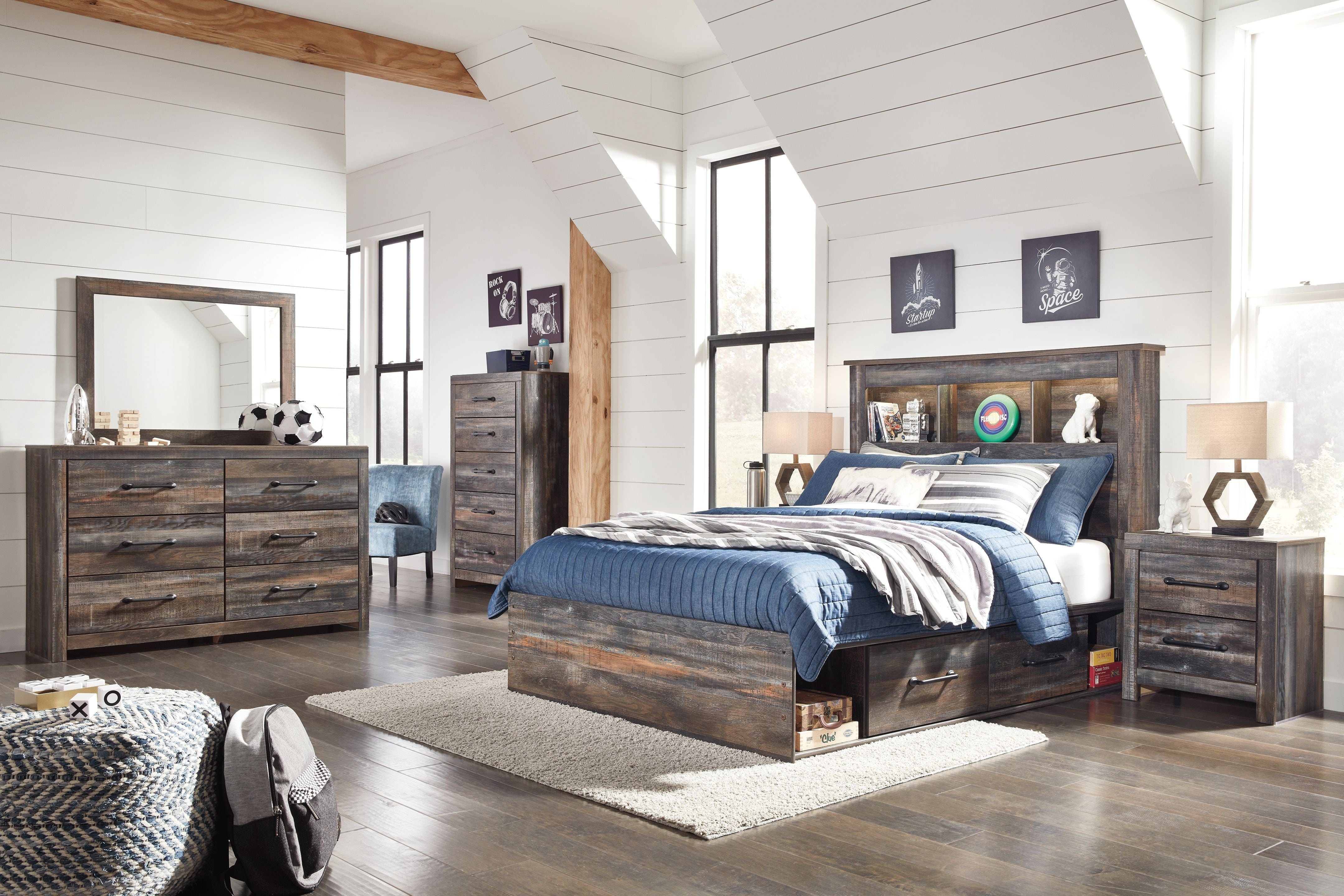 Signature Design by Ashley® Drystan - Panel Bookcase Bed | Meri Furniture