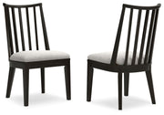Signature Design by Ashley® Galliden - Black - Dining Upholstered Side Chair (Set of 2) | Meri Furniture