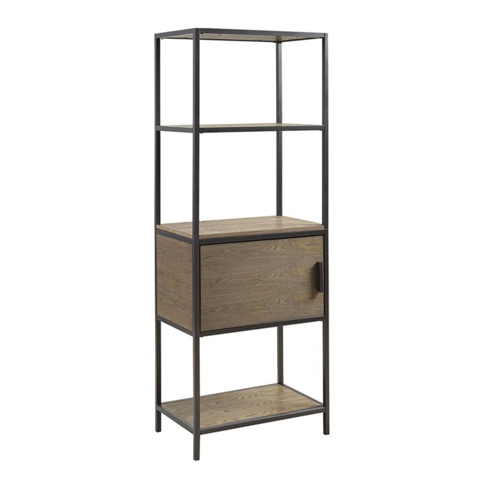 Darley - 3 Shelf Bookcase With Storage Cabinet - Gray