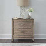 Avalon - Nightstand With Charging Station - Burnished Beige