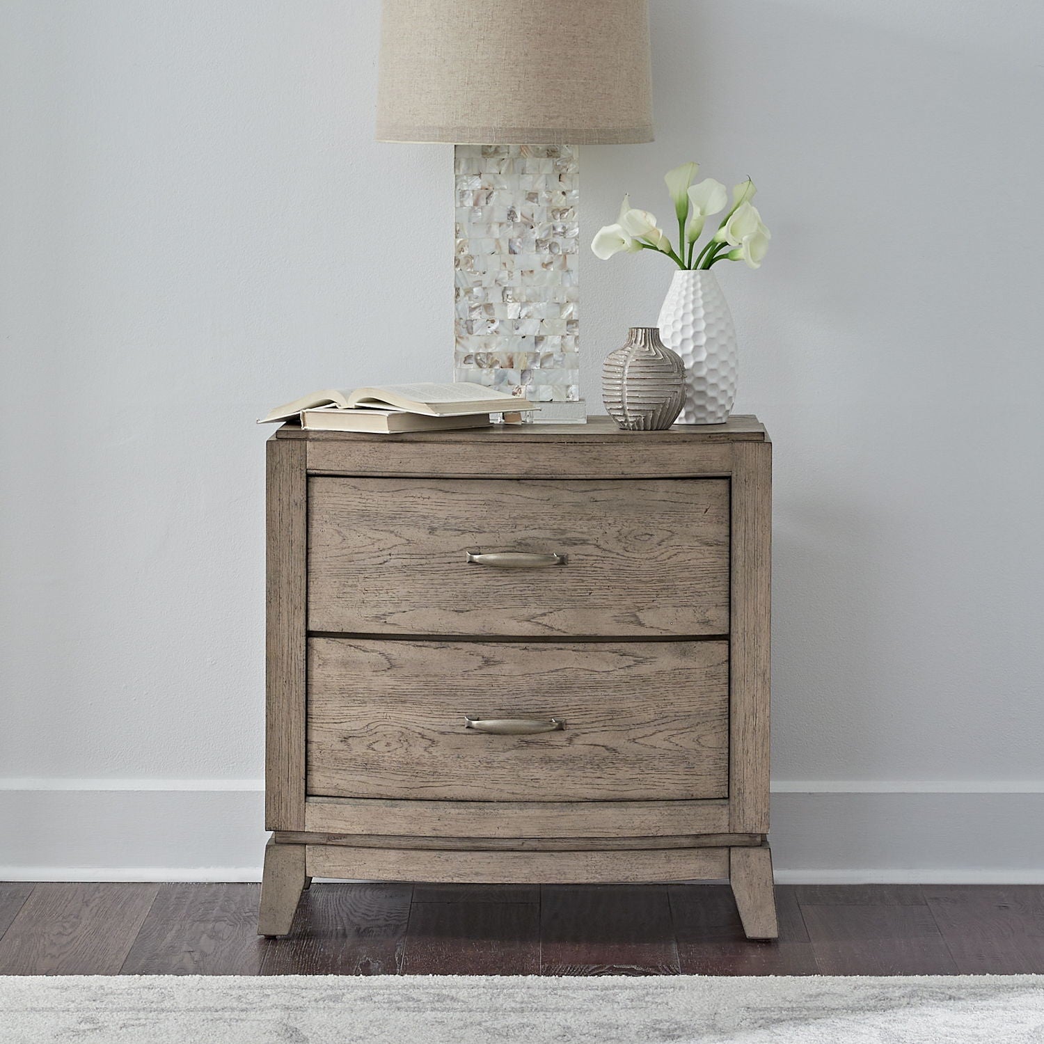 Liberty Furniture Avalon - Nightstand With Charging Station - Burnished Beige | Meri Furniture