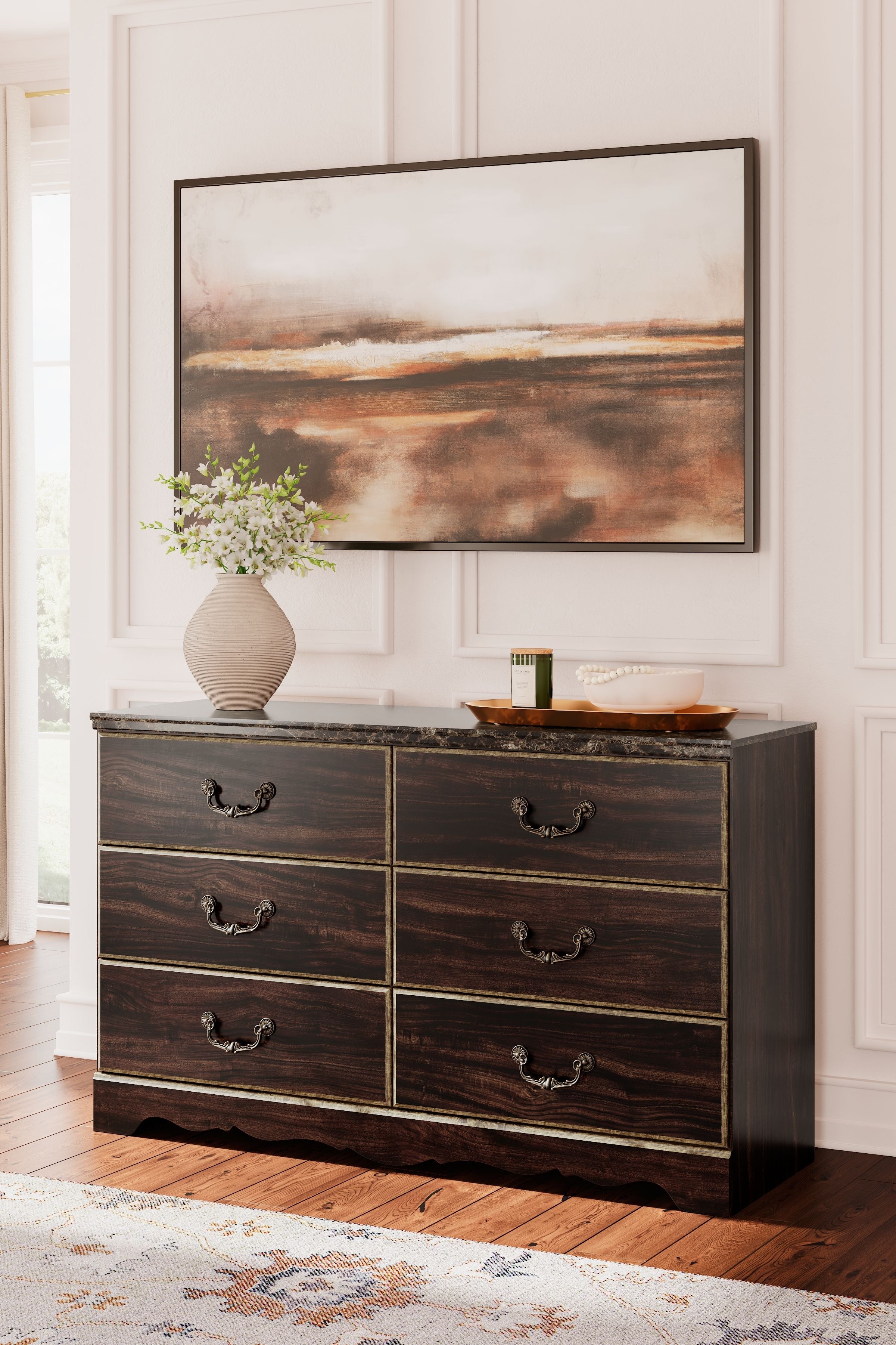 Signature Design by Ashley® Glosmount - Two-tone - Six Drawer Dresser | Meri Furniture