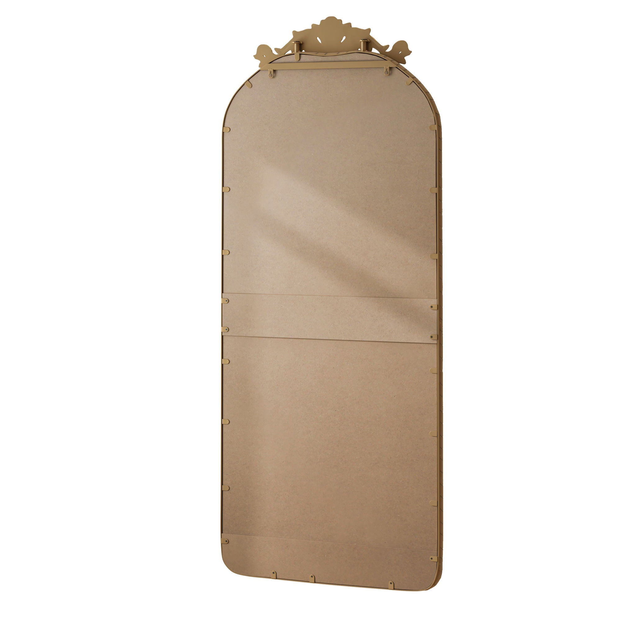 Full Body Arched Mirror With Vintage Carved Applique