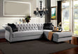 Furniture of America Rotterdam - Sectional - Warm Gray / Black / Silver | Meri Furniture