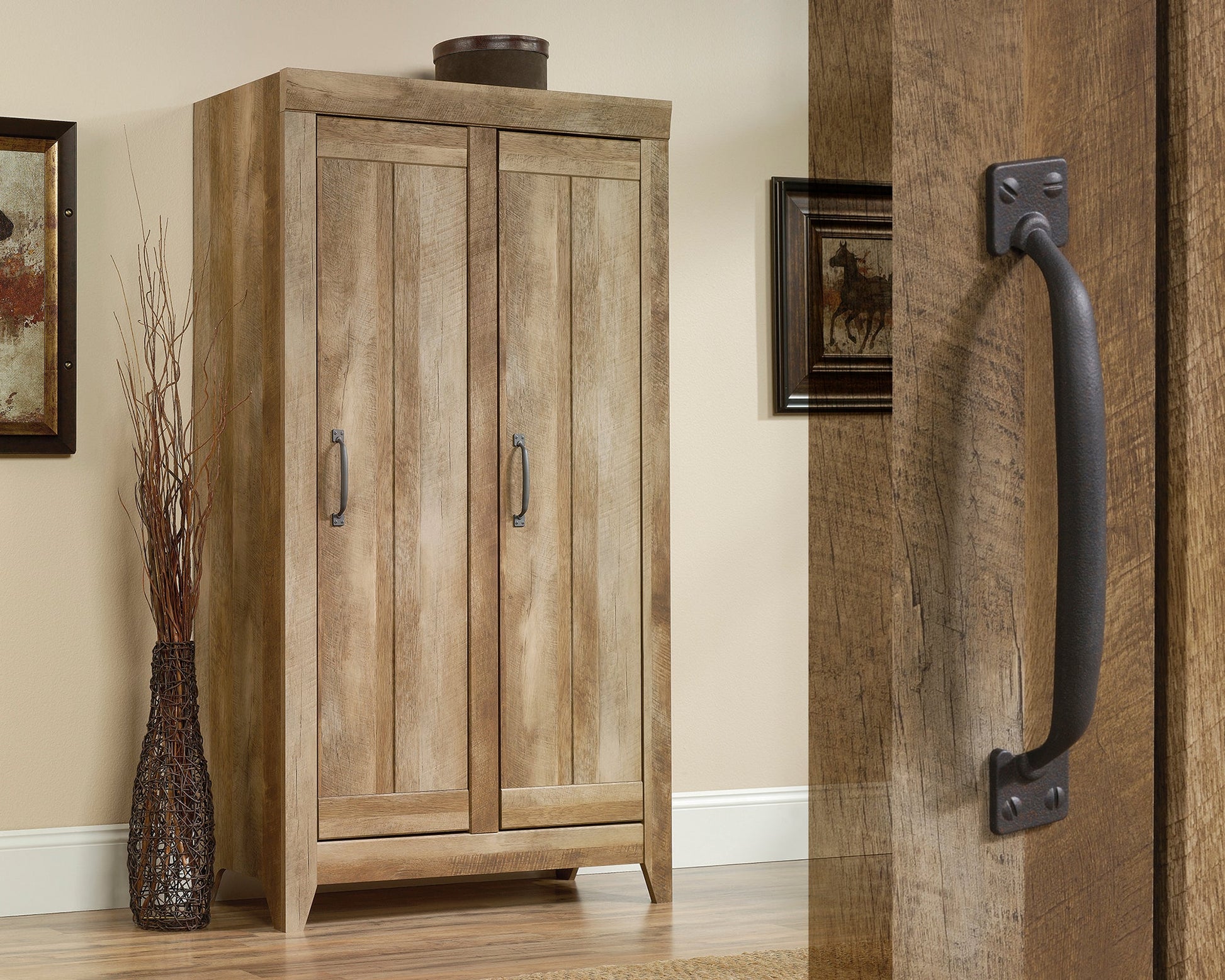 Sauder Adept Storage Wide Storage Cabinet Coa | Meri Furniture