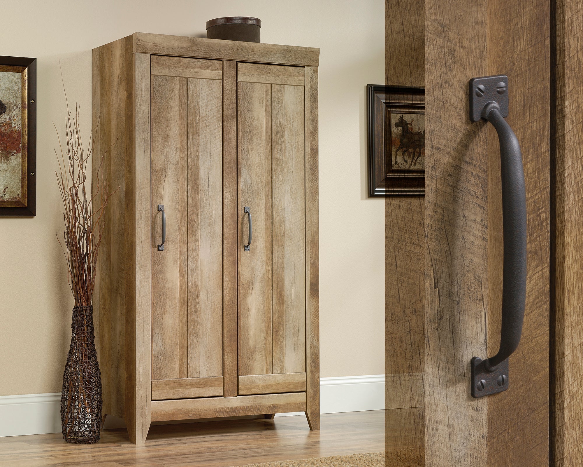 Sauder Adept Storage Wide Storage Cabinet Coa | Meri Furniture