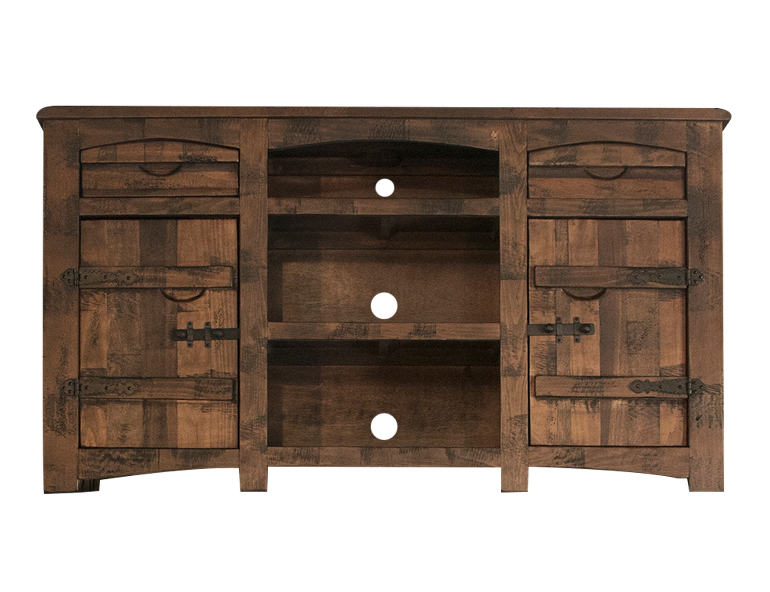 International Furniture Direct Mezcal - 60" TV Stand With 2 Drawer / 3 Shelves - Deep Brown | Meri Furniture