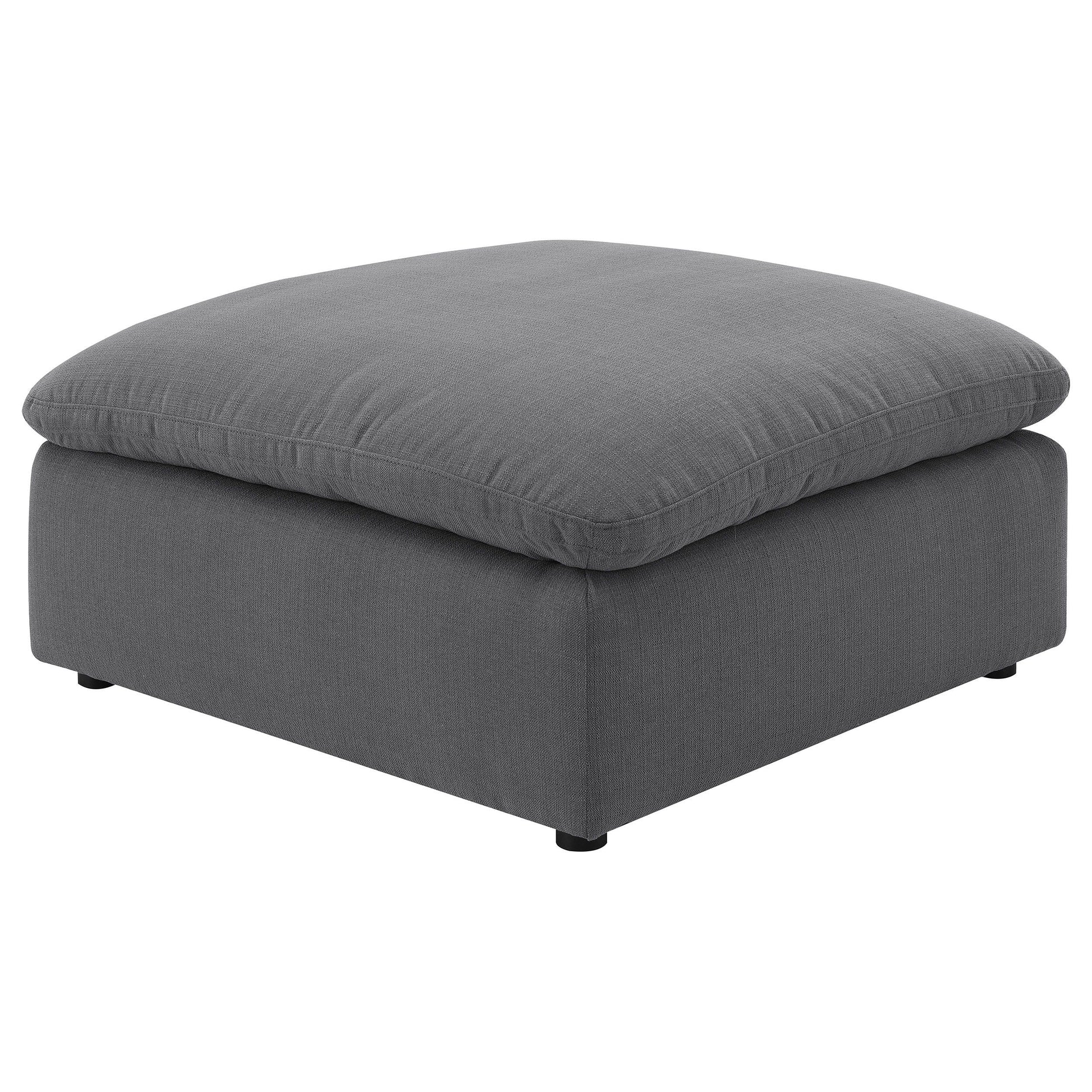 Coaster Fine Furniture Hobson - Square Upholstered Ottoman - Charcoal | Meri Furniture