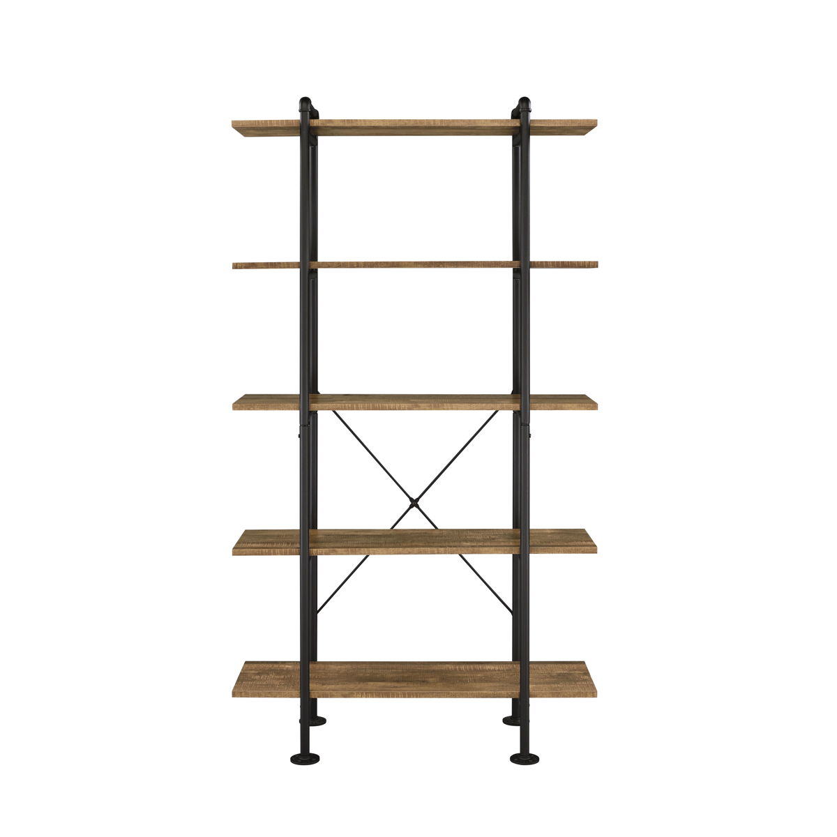 ACME Nefo - Bookshelf - Rustic Oak & Black Finish | Meri Furniture