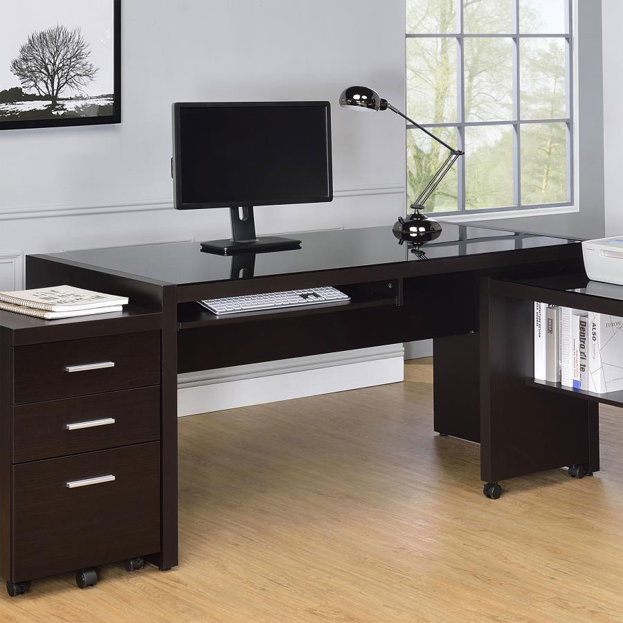 Coaster Fine Furniture Skeena - Computer Desk With Keyboard Drawer - Cappuccino | Meri Furniture