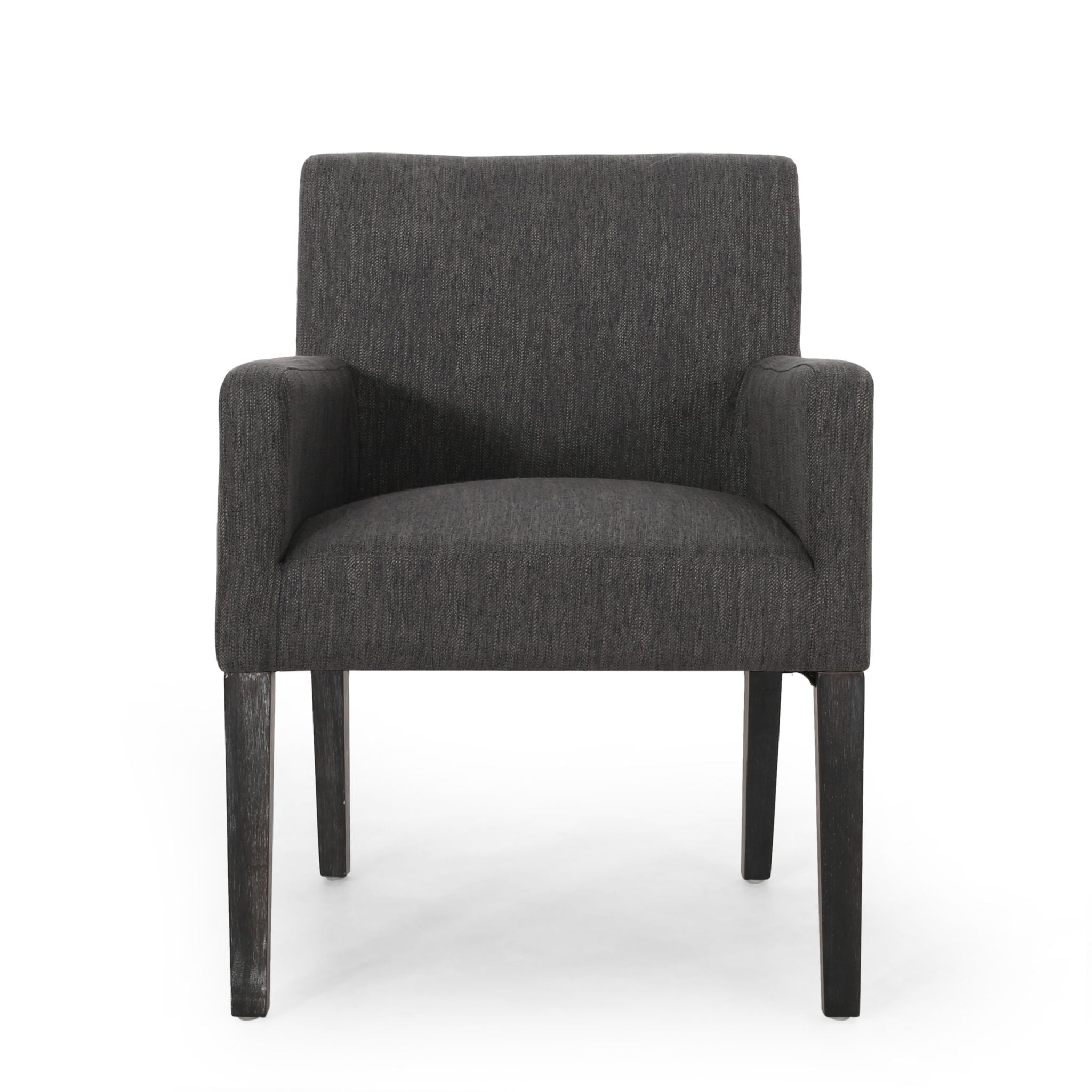 Contemporary Armchair With Track Arms - Charcoal