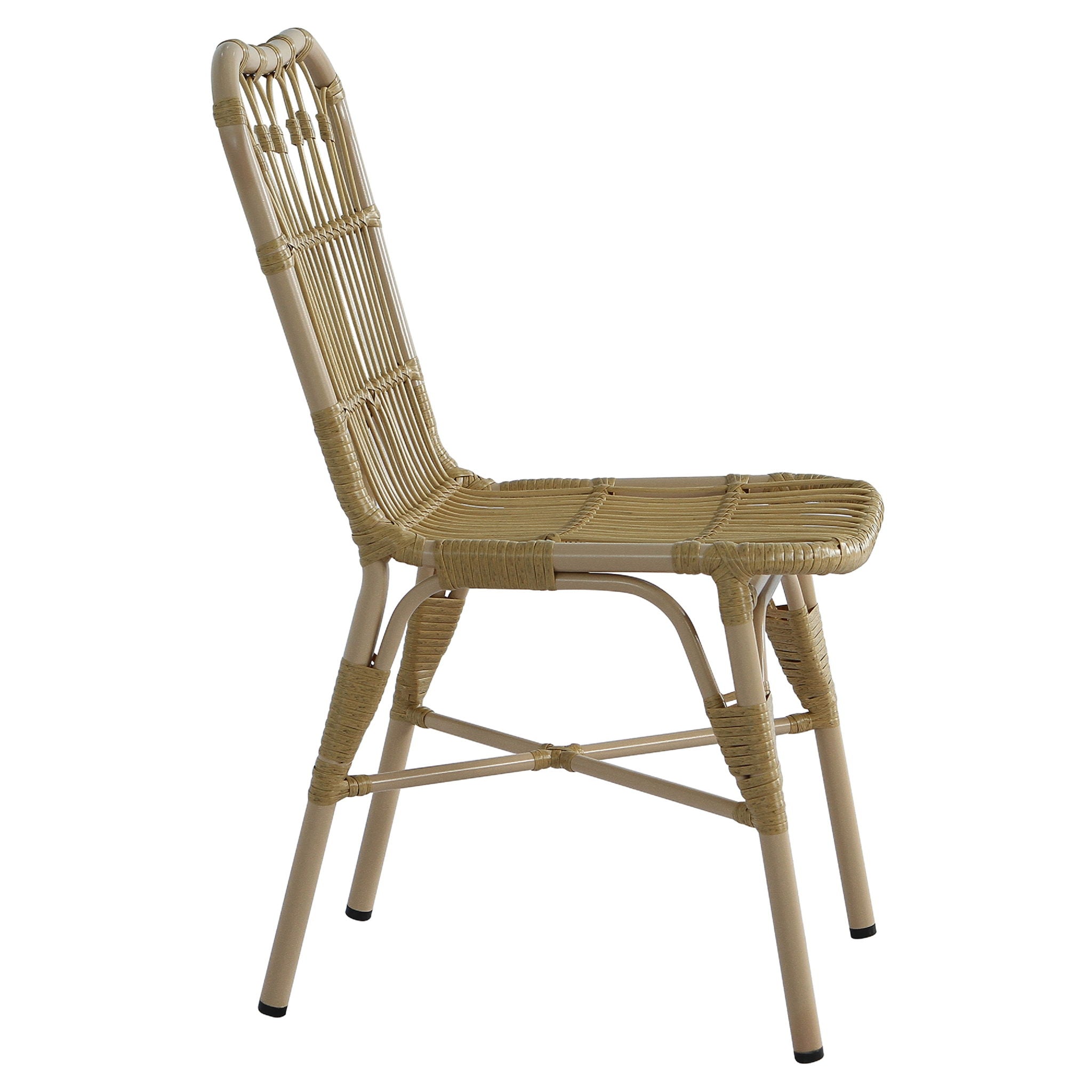 Outdoor Wicker Patio Dining Chairs Set With Durable Frame And Rattan Weave