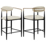 Tina - Metal Counter Height Bar Stool With Upholstered Back And Seat (Set of 2)