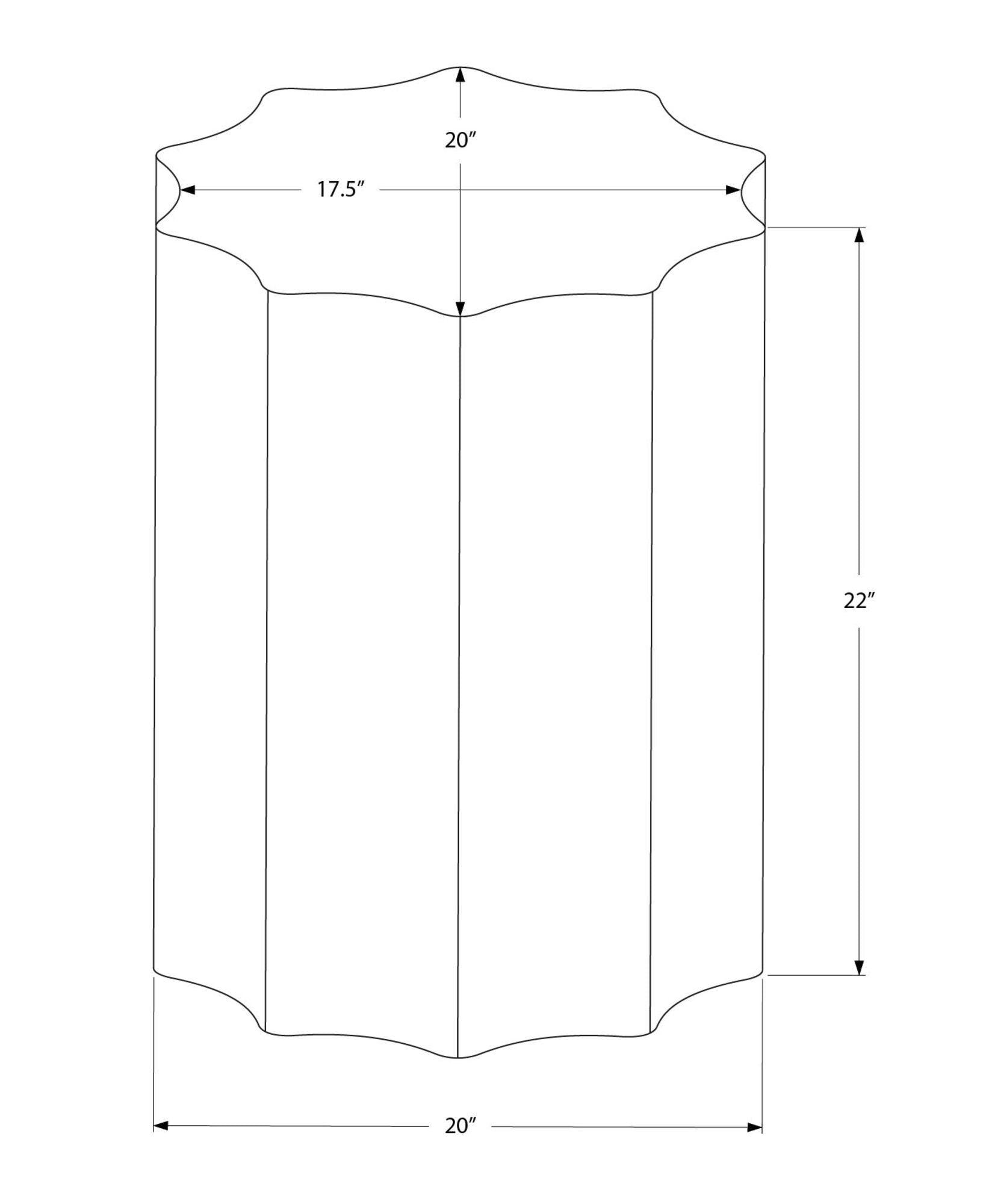 Drum Accent Side Table, Stylish Scalloped Design