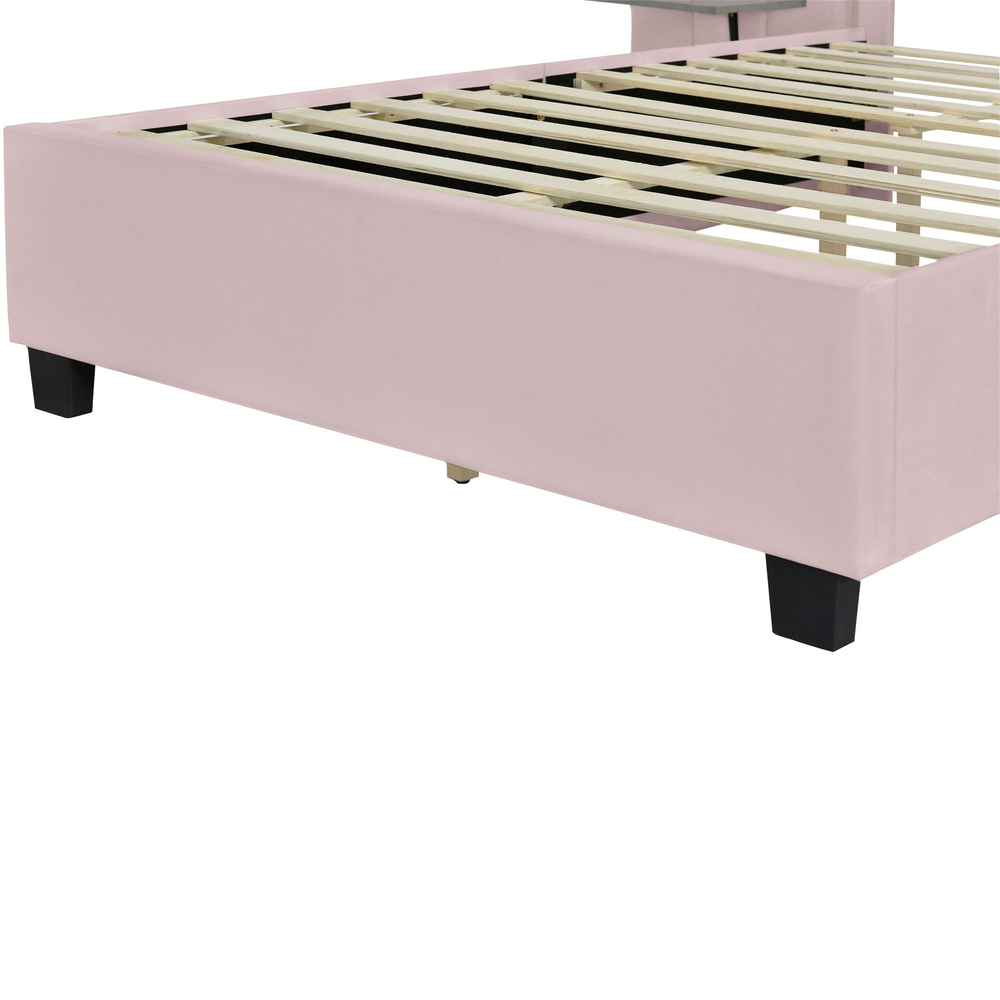 Upholstered Platform Bed With Big Headboard