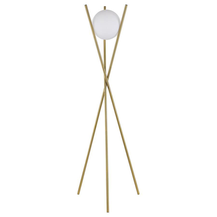 Coaster Fine Furniture Yamileth - Spherical Bulb Metal Tripod Floor Lamp - Gold | Meri Furniture