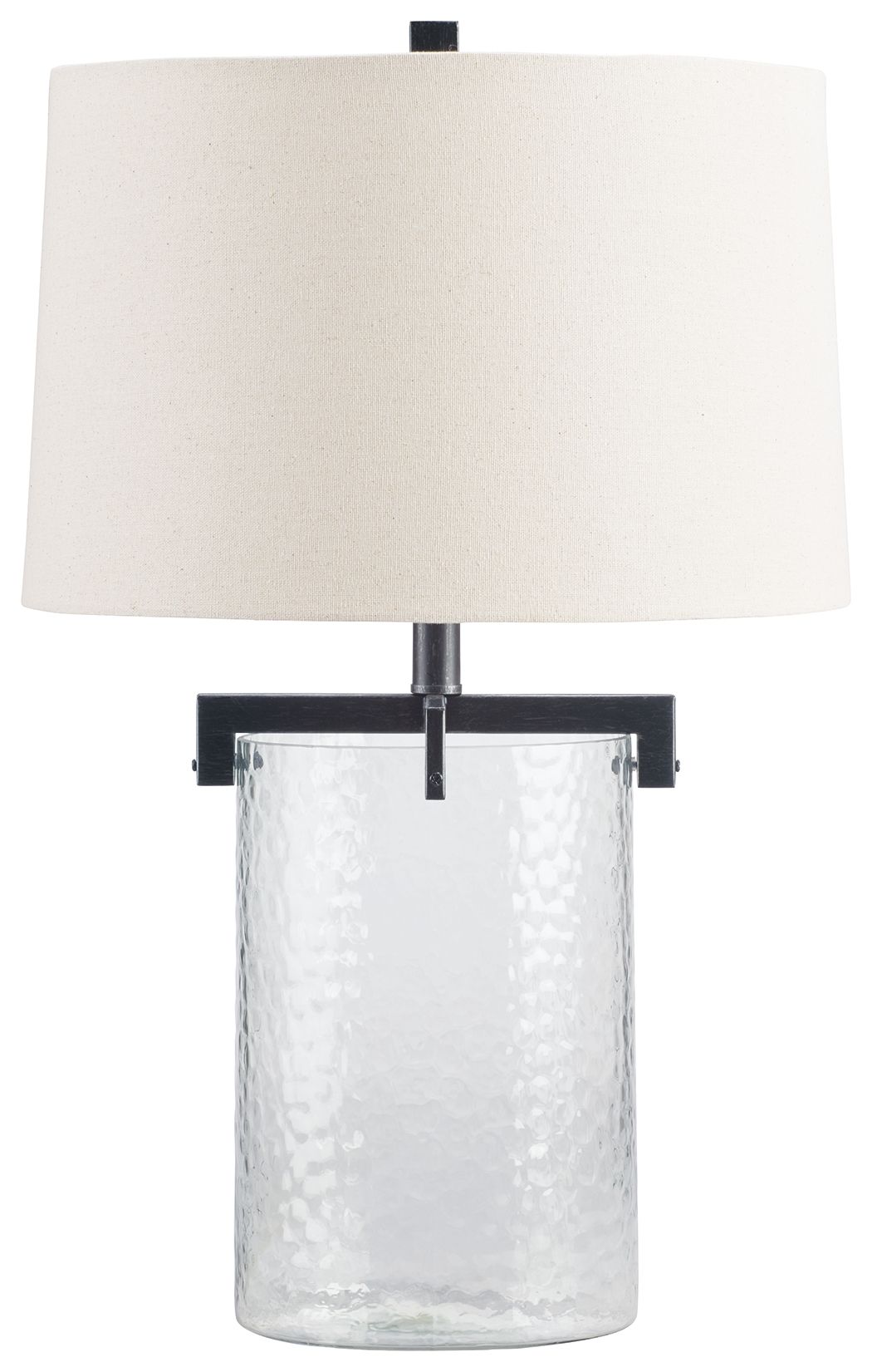 Ashley Furniture Fentonley - Clear / Antique Black - Glass Table Lamp | Meri Furniture