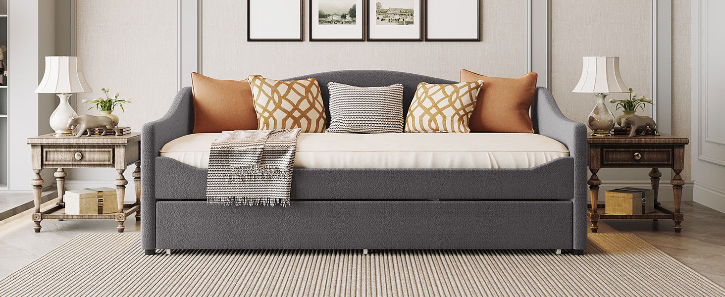 Design Upholstered Daybed With Light And Trundle