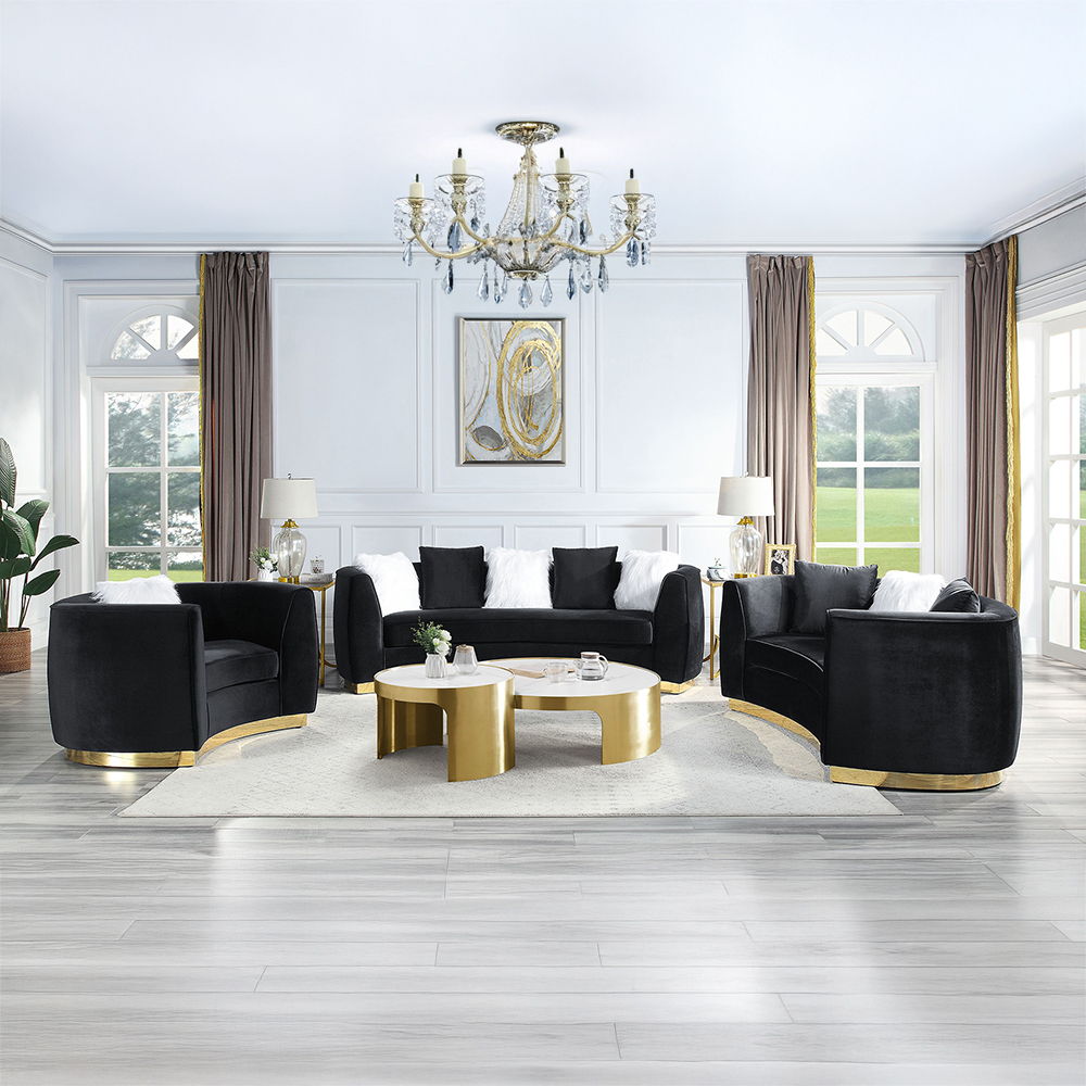 Achelle - Chair With Pillow - Black Velvet