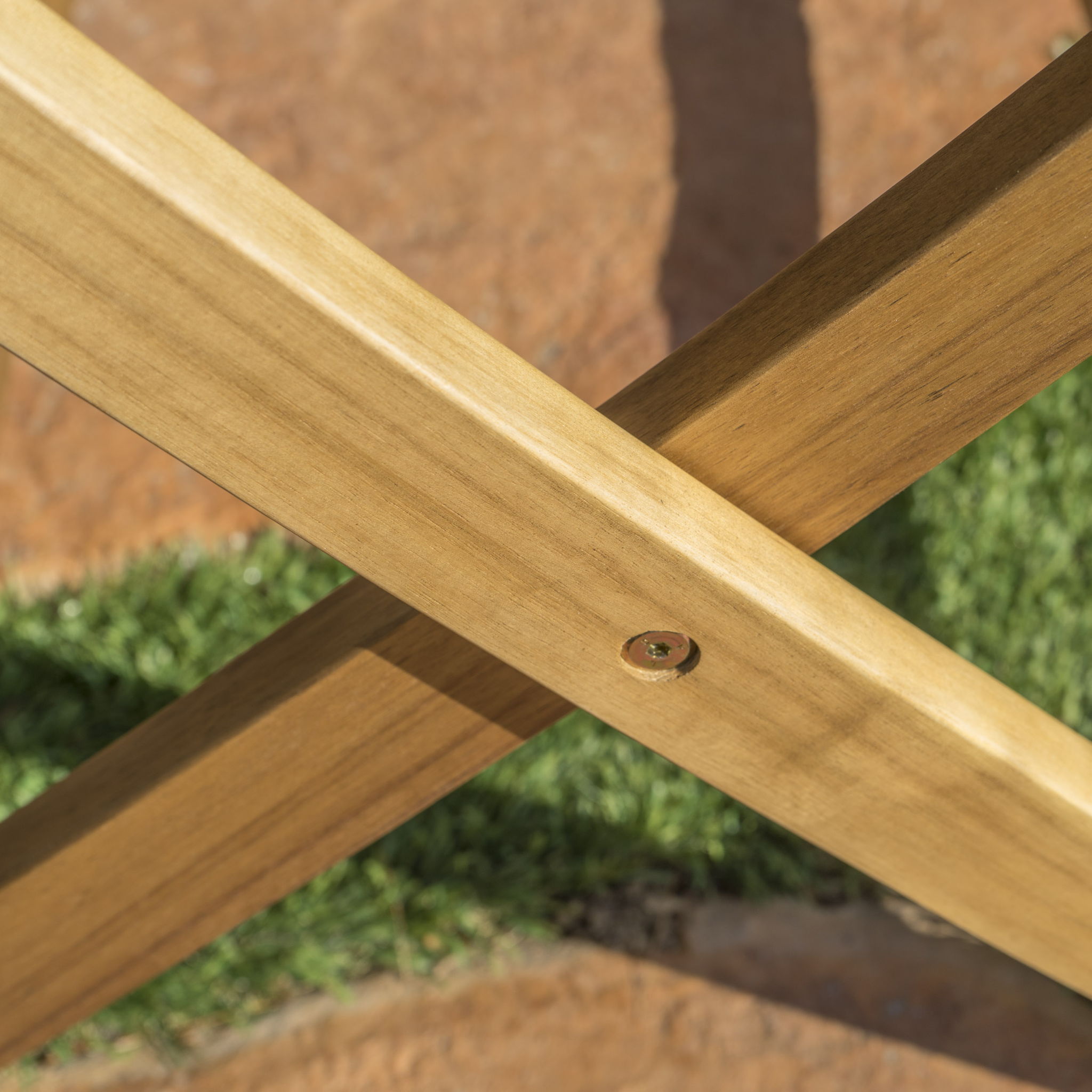 Blissique - Outdoor Foldable Wood Dining Table With Slat Design