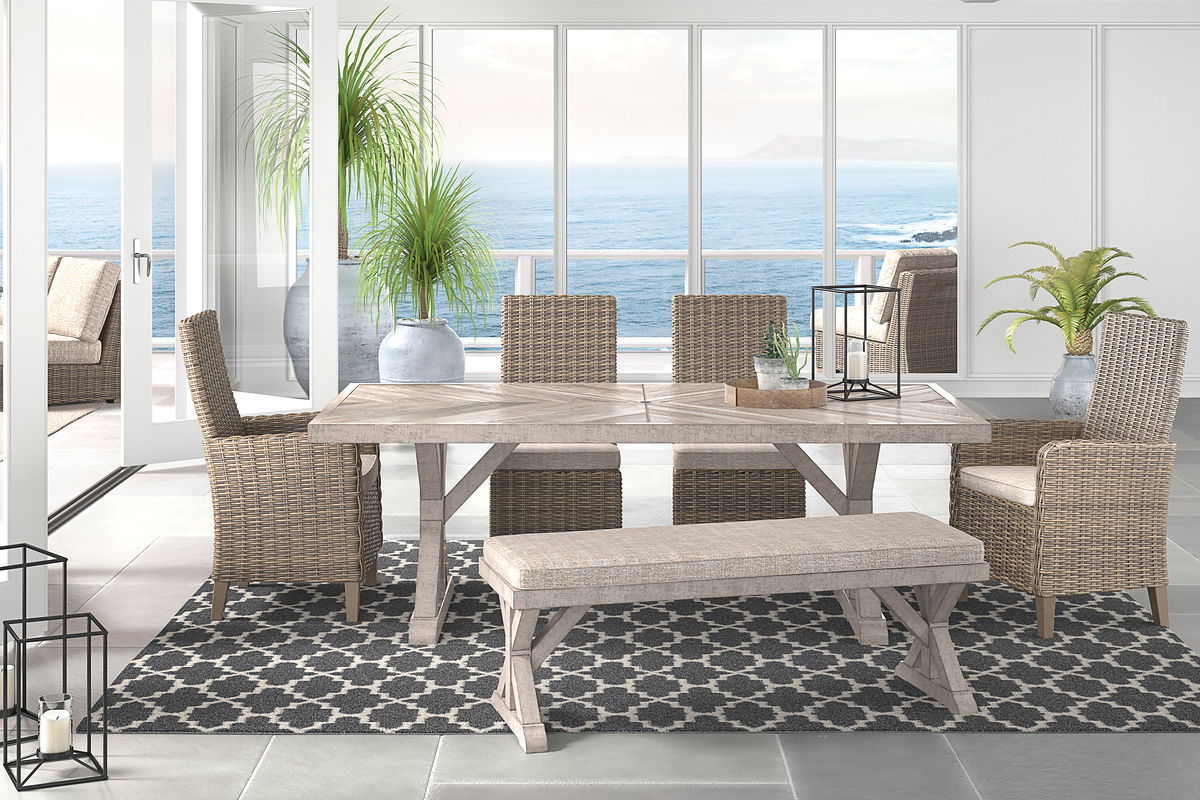 Signature Design by Ashley® Beachcroft - Outdoor Dining Room Set | Meri Furniture