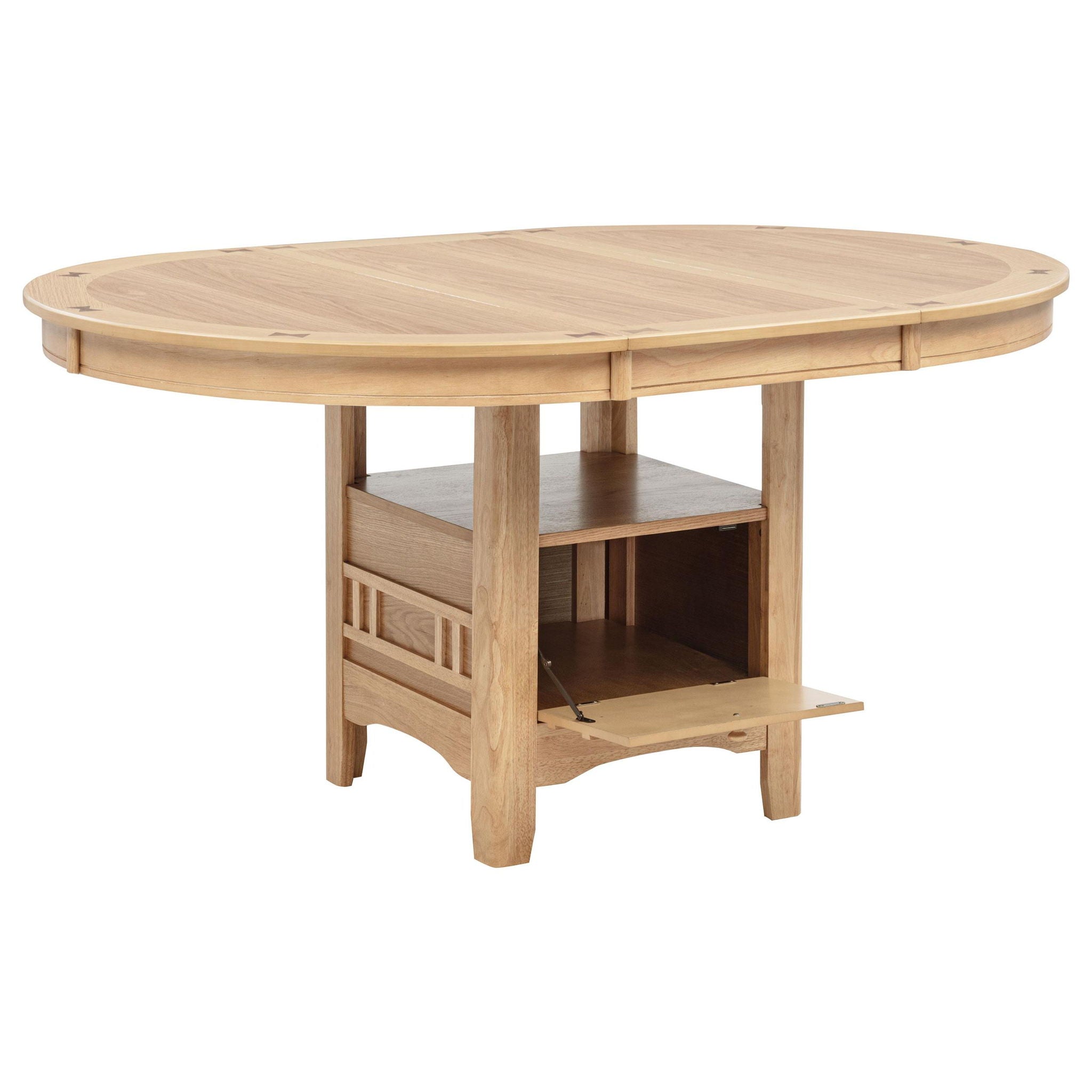 Lavon Oval 60-inch Wood Extension Leaf Dining Table Light Oak