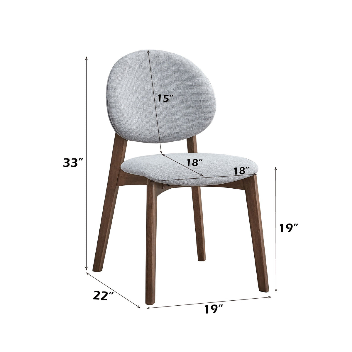 Hadasa - 5 Pieces Dining Room Set - Light Gray / Walnut