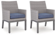 Half Moon Beach - Arm Chair With Cushion (Set of 2) - Blue / Gray