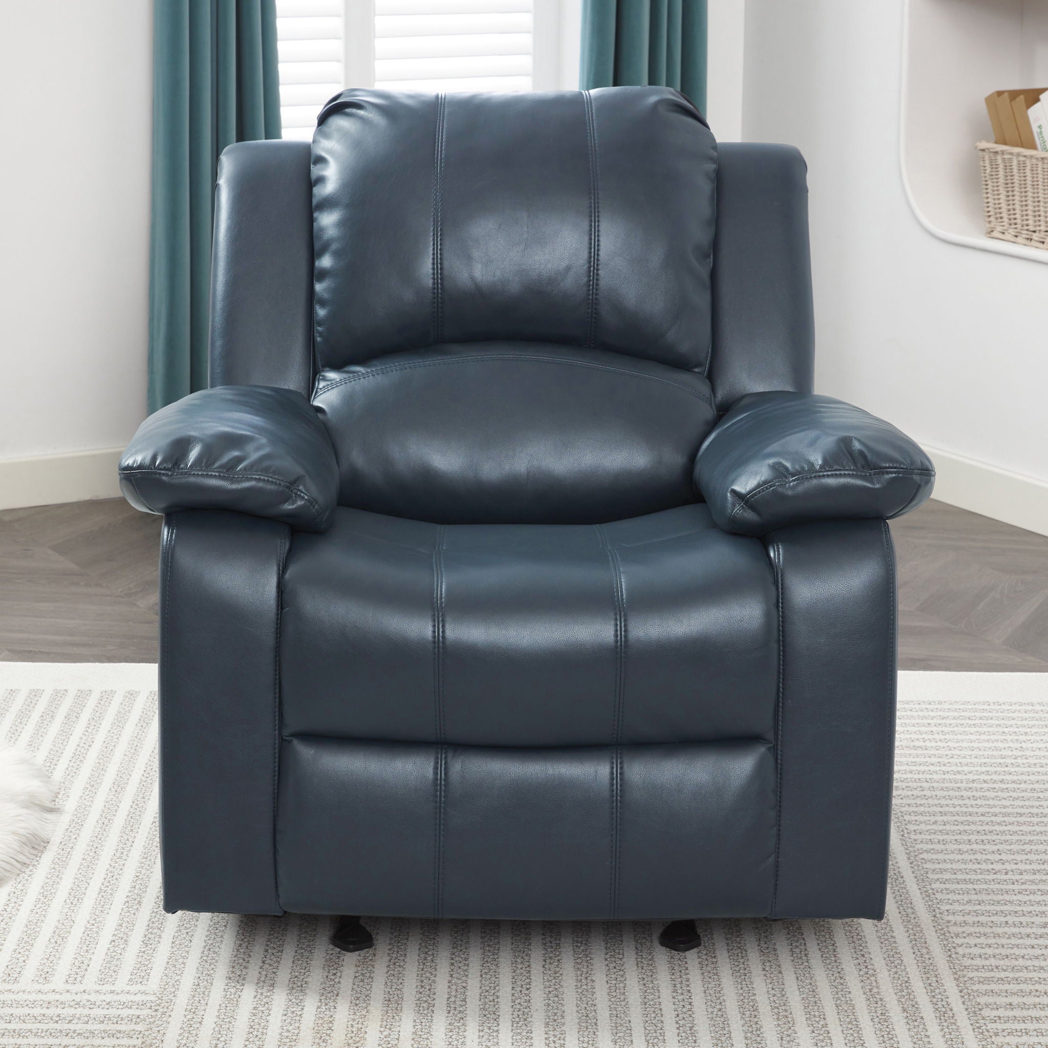 Charlotte - Gel Glider Recliner With Sturdy Wood Frame - Blue