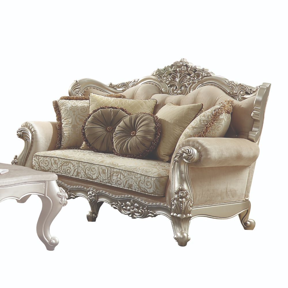 ACME Bently - Loveseat - Fabric & Champagne | Meri Furniture