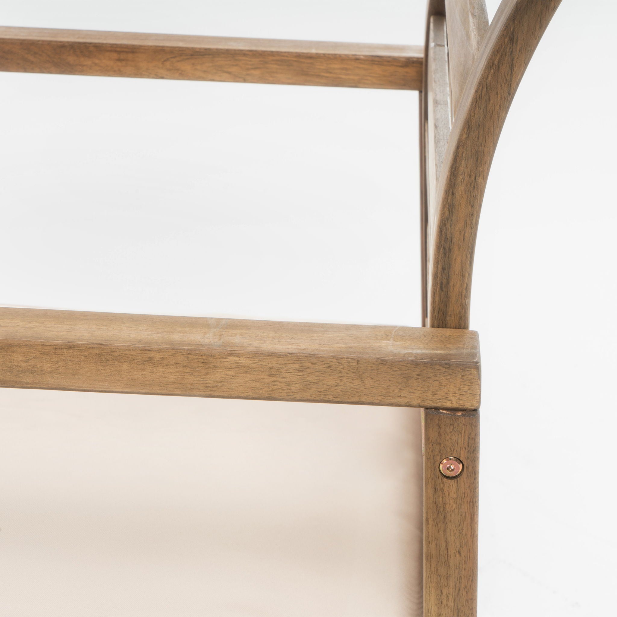 Outdoor Acacia Wood Club Chairs, 2 Pieces Set - Natural Stained / White