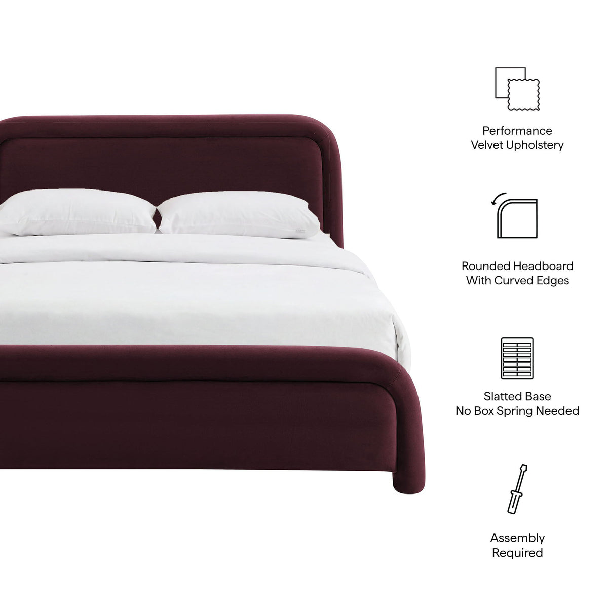 Beck King Performance Velvet Platform Bed by Modway