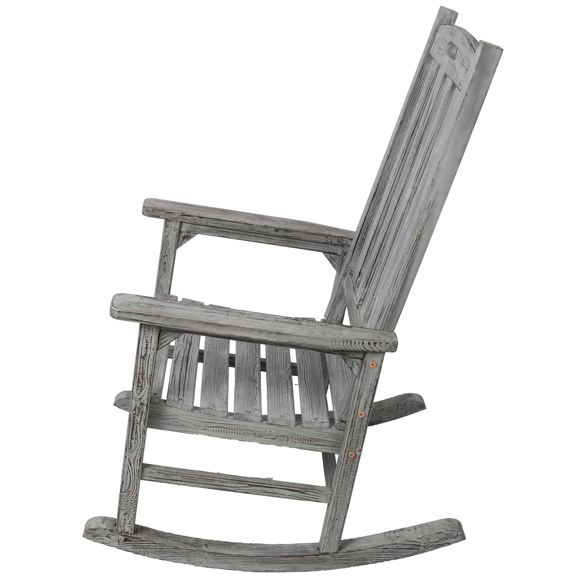 Oversized Porch Rocker Chair With Wide Seat And Tall Backrest