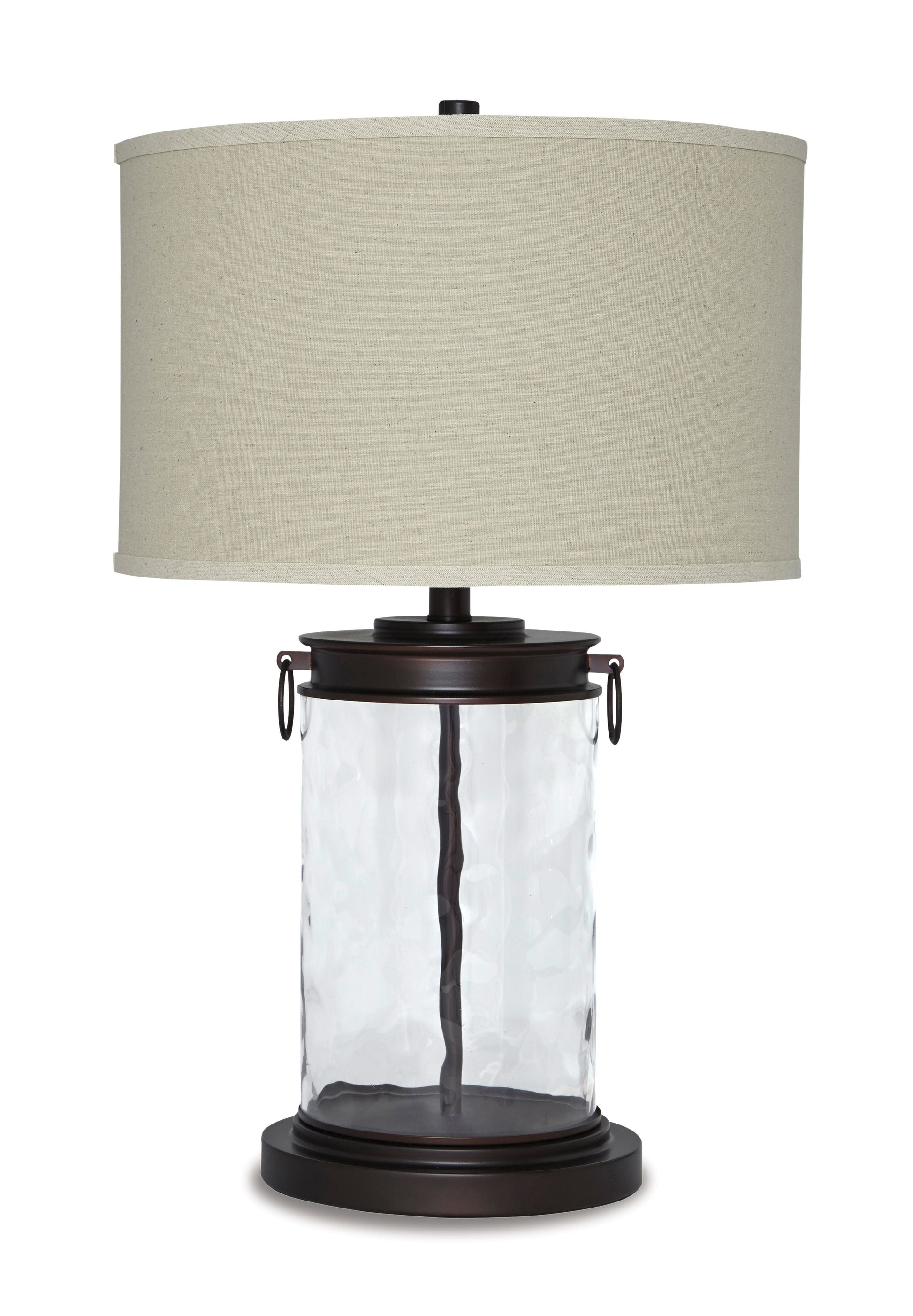 Ashley Furniture Tailynn - Clear / Bronze Finish - Glass Table Lamp | Meri Furniture