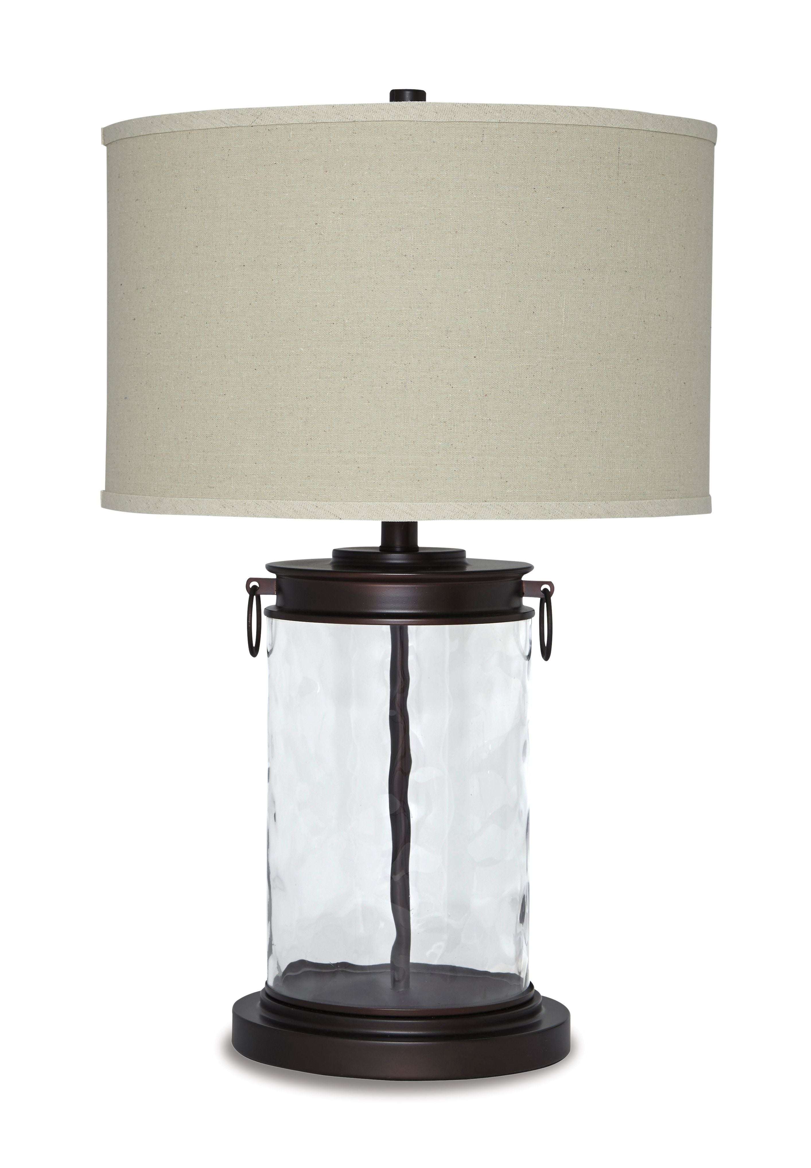 Ashley Furniture Tailynn - Clear / Bronze Finish - Glass Table Lamp | Meri Furniture