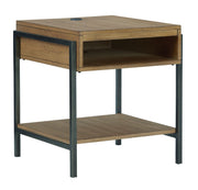 Signature Design by Ashley® Fridley - Brown / Black - Rectangular End Table | Meri Furniture