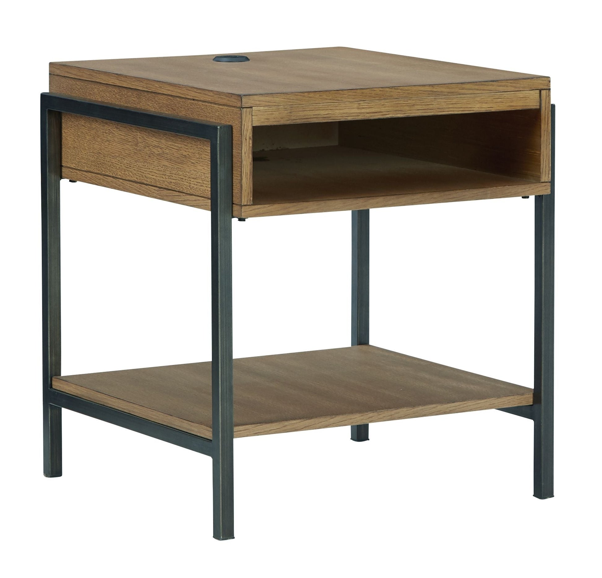 Signature Design by Ashley® Fridley - Brown / Black - Rectangular End Table | Meri Furniture