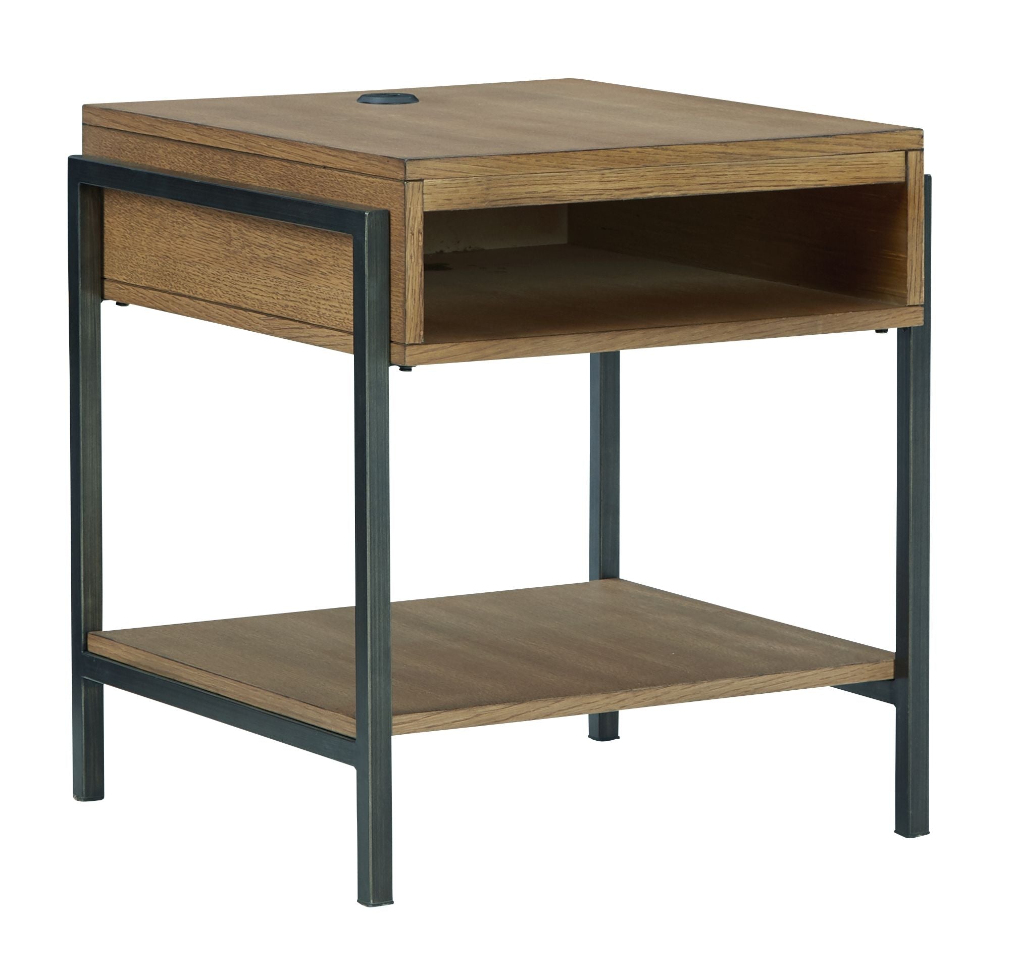 Signature Design by Ashley® Fridley - Brown / Black - Rectangular End Table | Meri Furniture
