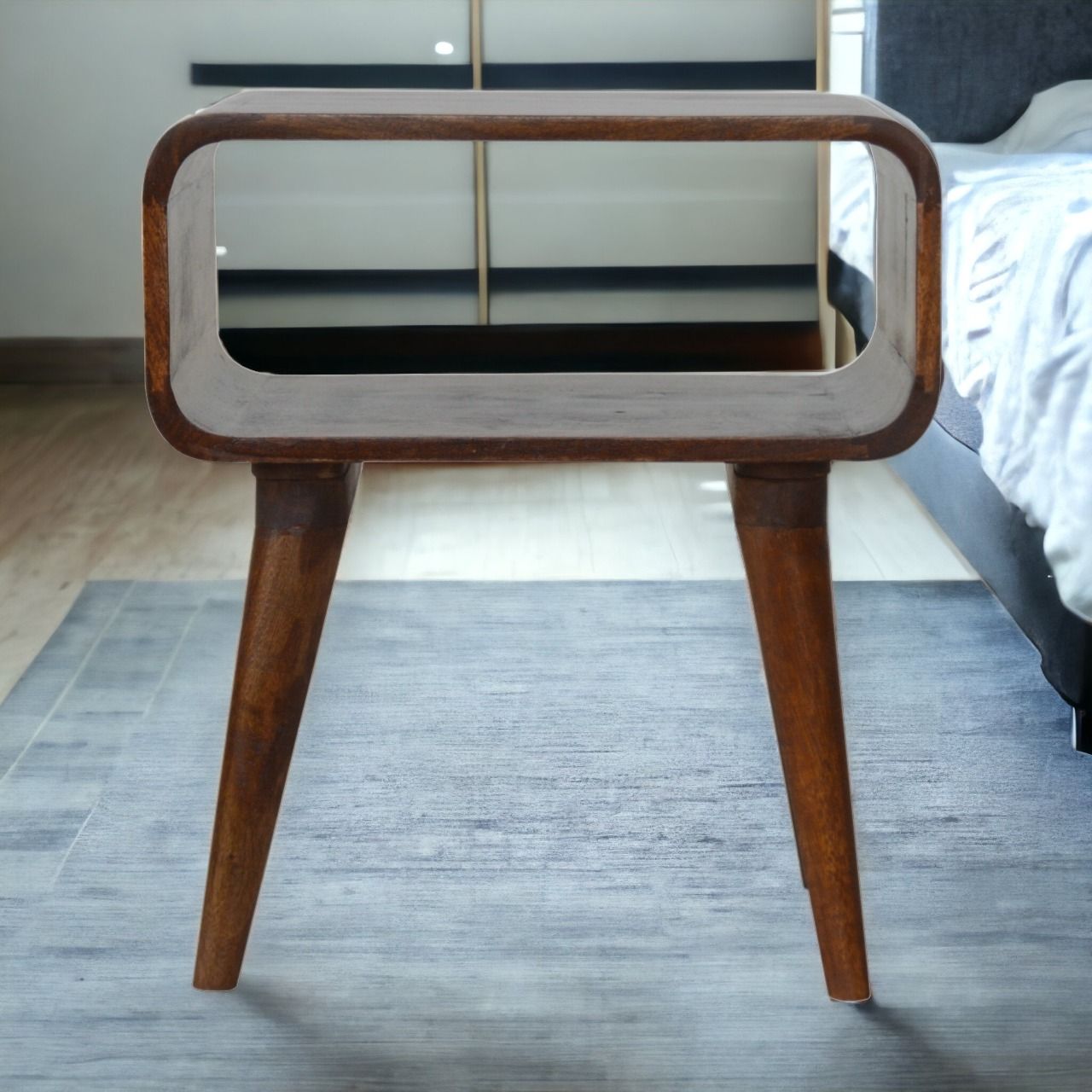Minimalist Open Curved Nightstand