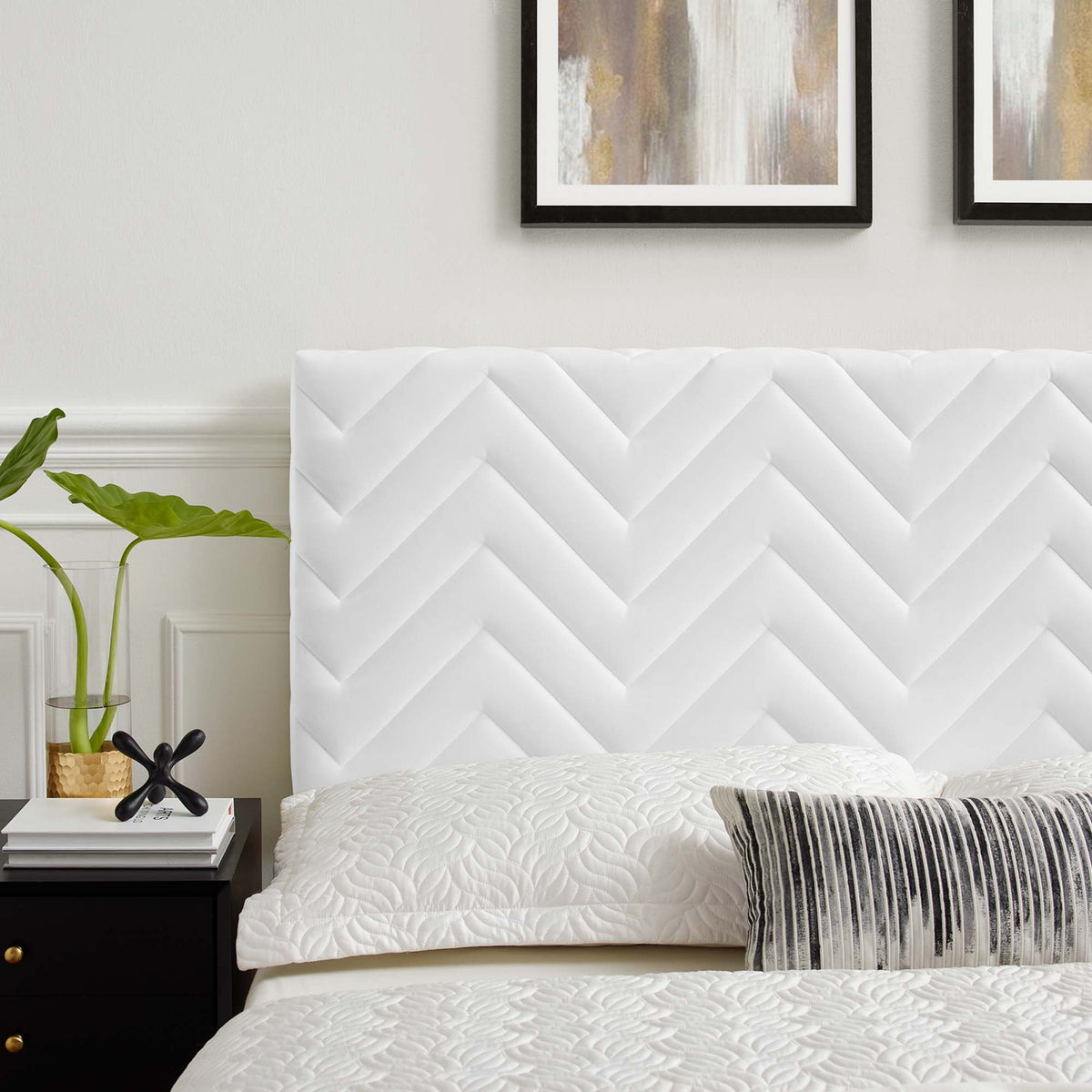 Mercy Chevron Tufted Performance Velvet Twin Headboard by Modway