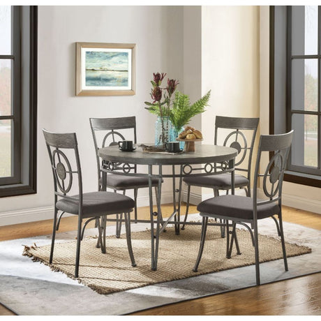 ACME Landis - Dining Table - Oak & Gunmetal | Meri Furniture