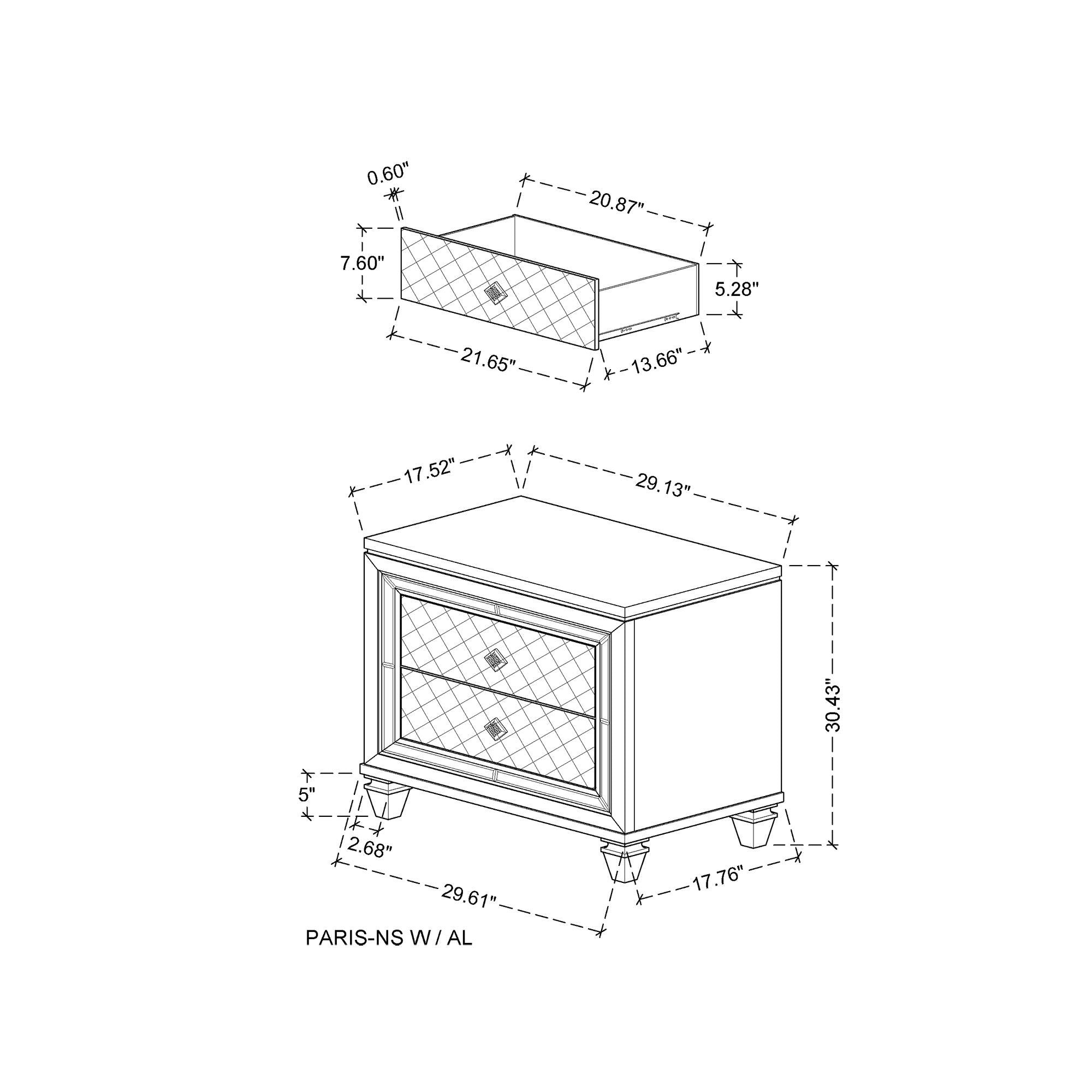Cross - Glam Nightstand - Champagne
