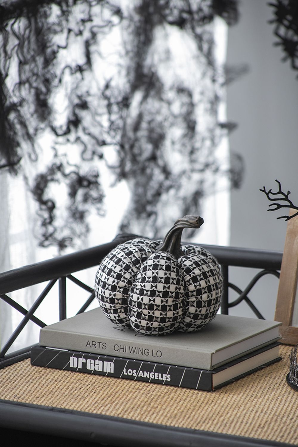 Plaid Pumpkin Decor, For Holiday Halloween Decoration
