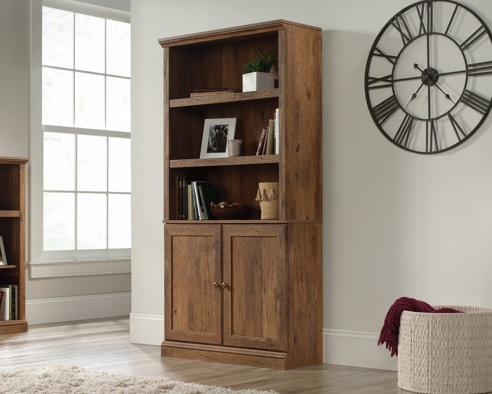 Sauder 5 Shelf Bookcase W/doors Vo | Meri Furniture
