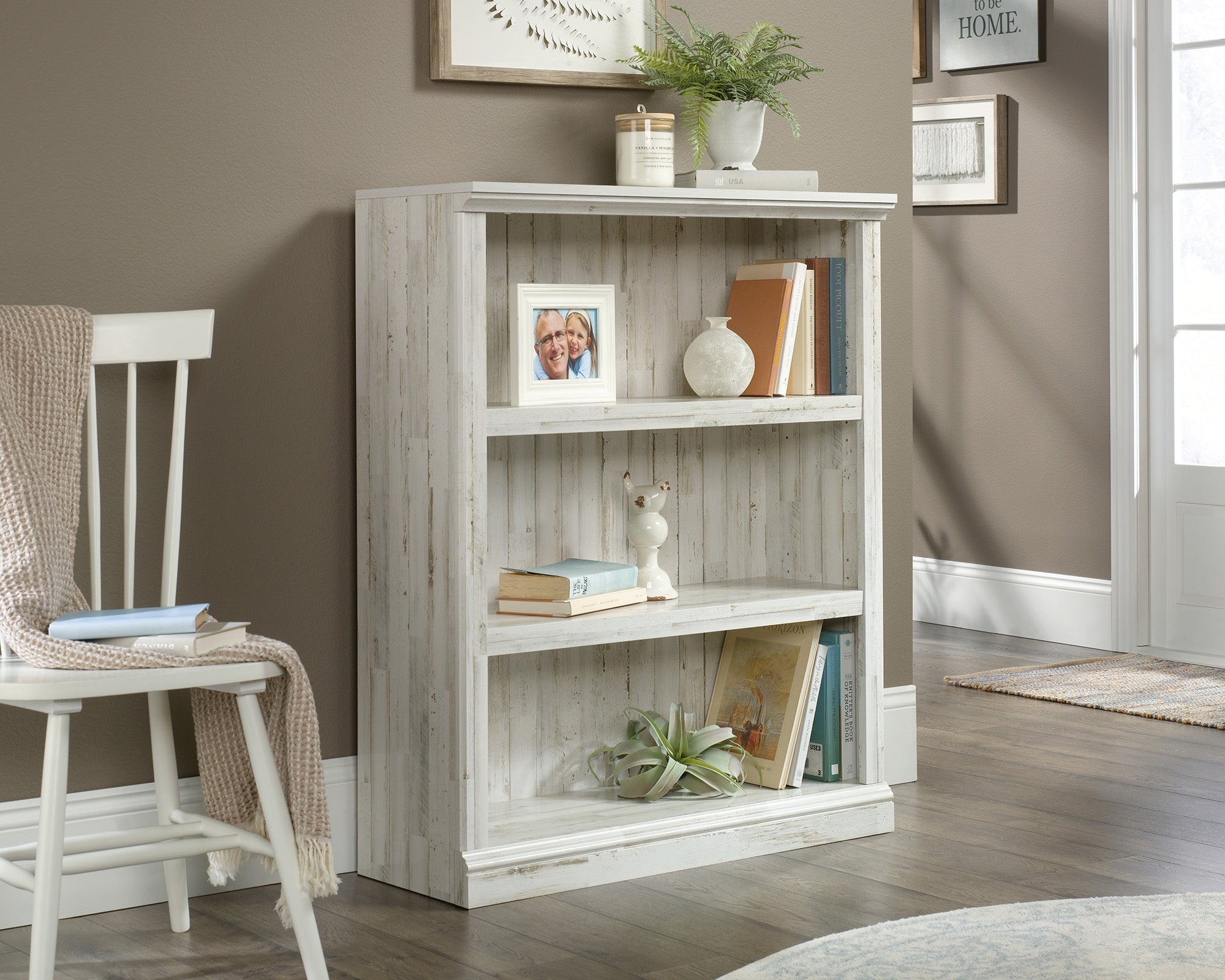 Sauder 3 Shelf Bookcase Wp | Meri Furniture