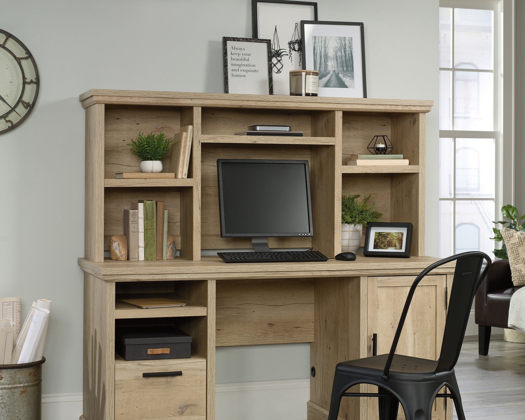 Sauder Aspen Post Computer Hutch Pmo | Meri Furniture