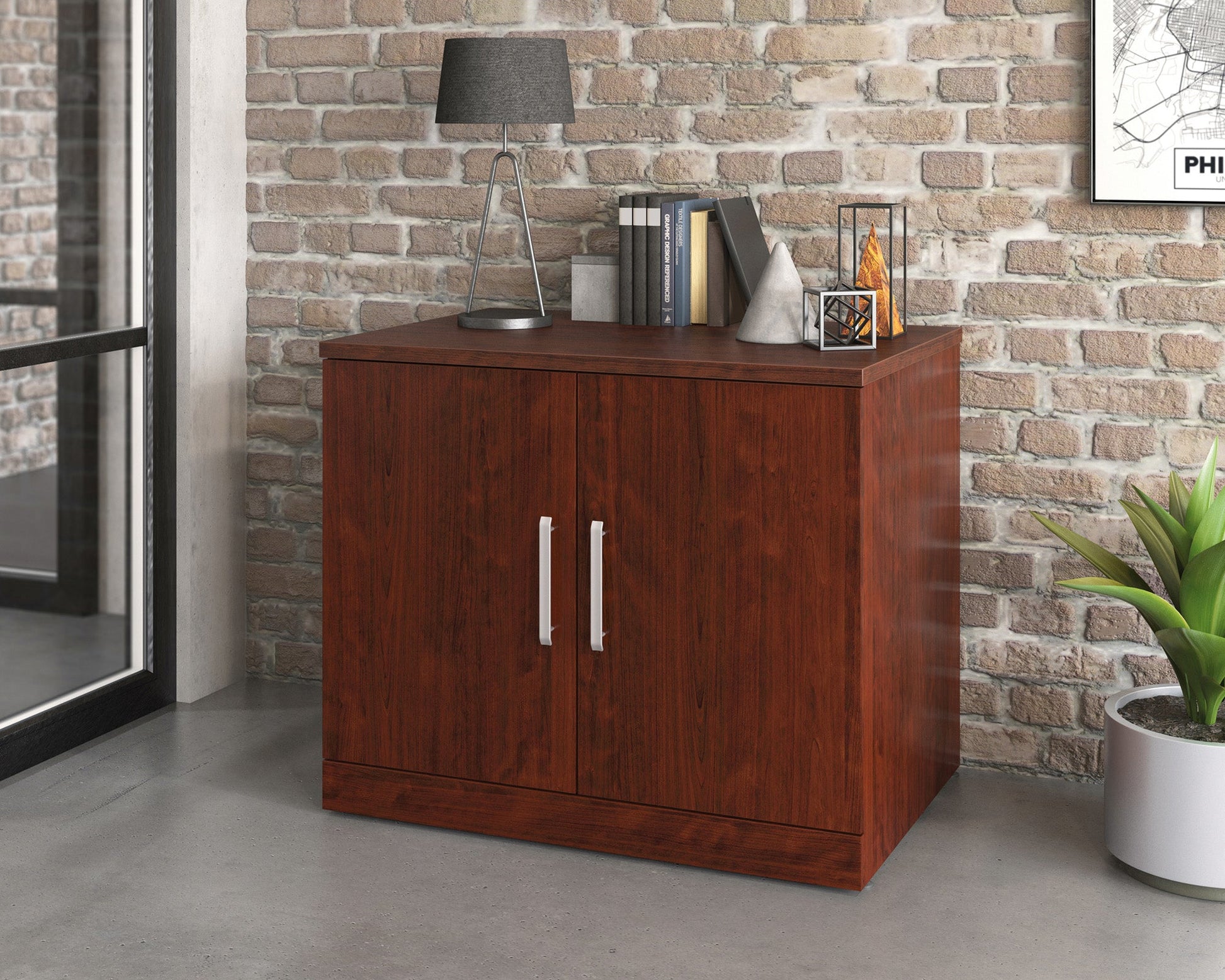 Sauder Affirm 36" Storage Cabinet With Doors Cc | Meri Furniture