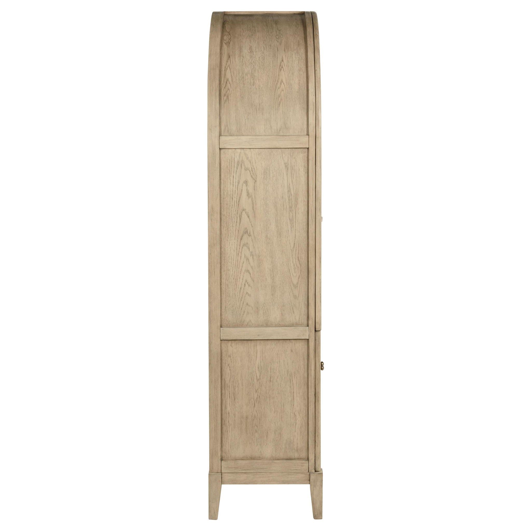 Kailani 4-Door Cane Dining Vitrine Display Cabinet Beige Oak
