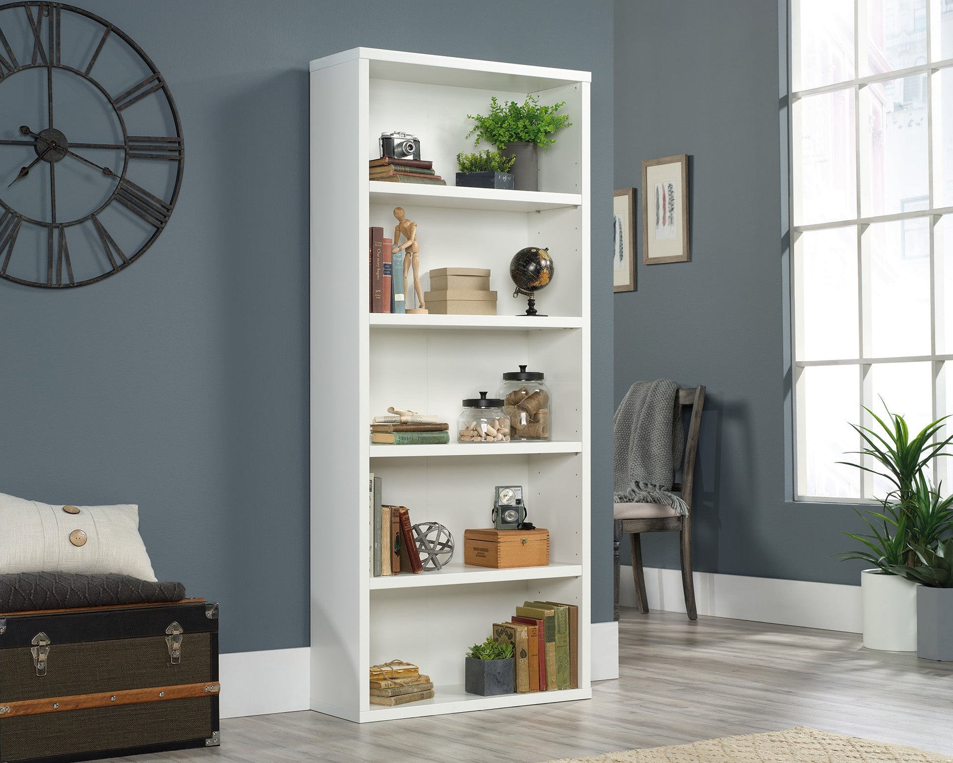 Sauder 5-Shelf Bookcase Glw | Meri Furniture